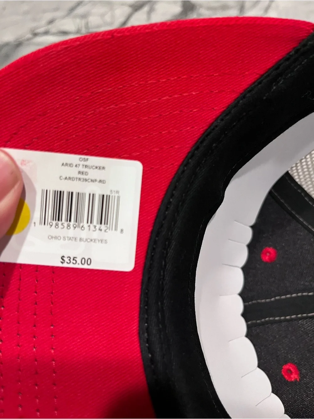 NWT! '47 Adult Ohio State Buckeyes Red Arid Adjustable Trucker Hat!